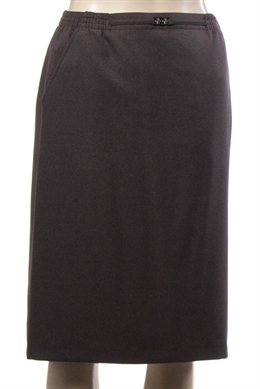 Mørk grå Brandtex nederdel. Glat model med elastik i taljen